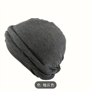 XT238738 暗灰色 ヒンディーキャップ ターバンハット 男女兼用