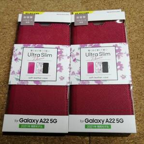 【2個】エレコム Galaxy A22 5G 用 ソフトレザーケース 薄型 磁石付 フラワーズ ディープピンク PM-G217PLFUJPND 4549550232487