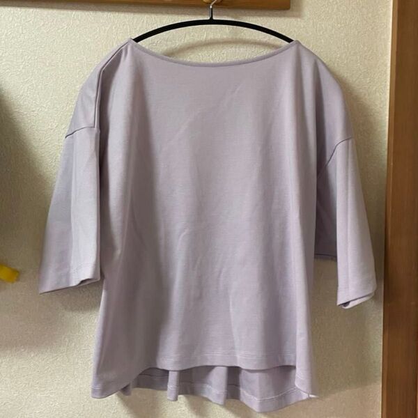 GU バックギャザープルオーバー 5分袖 ライトパープル S