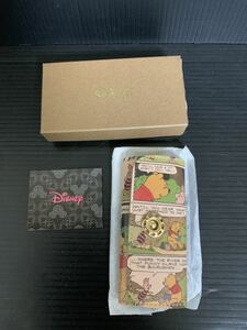 即決/未使用/DISNEY/ディズニー/レザーキーケース/クマのプーさん/コミックアート/総柄/鍵ケース/牛革/本革/保管品/箱小傷有