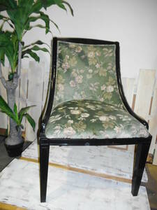 Aborb　木製布張りチェア　高級シングルチェア　花柄　椅子　中古品