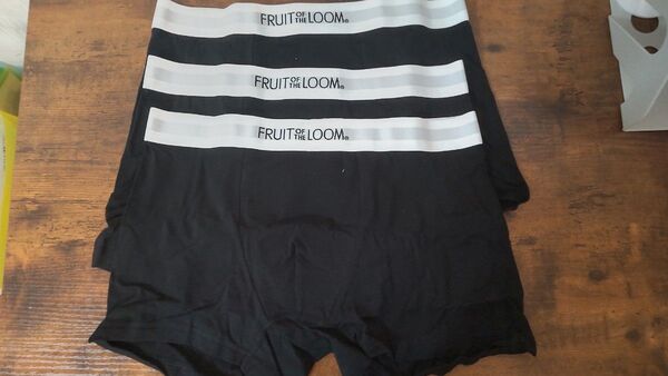 FRUIT of the LOOM ボクサー ブラック 計3枚 L(ウエスト 84~94cm) 新品未使用品