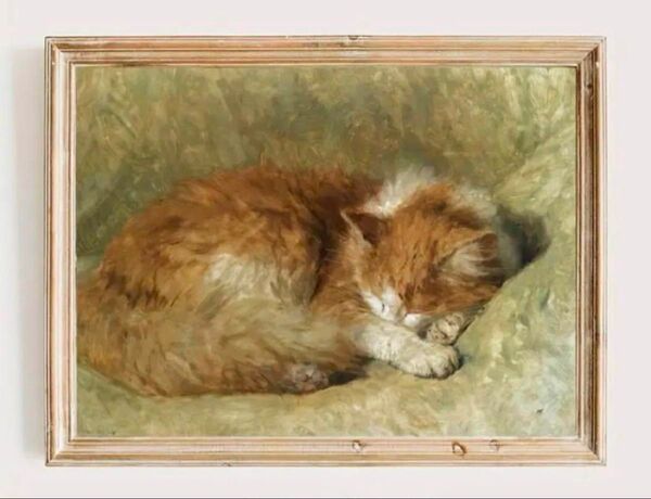 寝ている猫のキャンバスアート 30×40