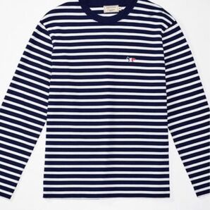 メゾンキツネ ボーダー ロンT スローブイエナ トリコロール マリンTシャツ