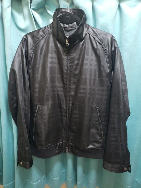 希少 Lサイズ BURBERRY BLACK LABEL シャドーチェック柄ジャケット バーバリーブラックレーベル