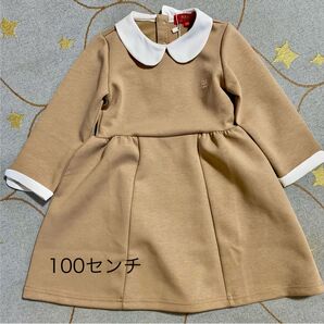 petit main 100センチ新品タグ付ワンピース 「POLO BCS」ポンチワンピース キッズプティマインセミフォーマル入園