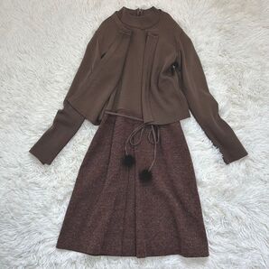 希少★日本製 セットアップワンピース ブラウン ほどよいハリ感