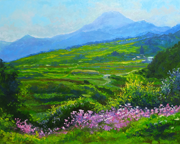 ■ Pintura al óleo del paisaje Shinshu Terrazas de arroz Obasute P10 (133) Envío gratis ■, Cuadro, Pintura al óleo, Naturaleza, Pintura de paisaje