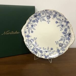 【未使用】 Noritake ノリタケ ブルーソレンティーノ　耳付きケーキ皿　B&Bプレート ディナープレート　25cm