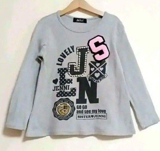 JENNIジェニィAライン厚手ロンT*トレーナー*パールモコモコワッペン120