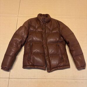 本革(山羊)ダウンジャケット 茶