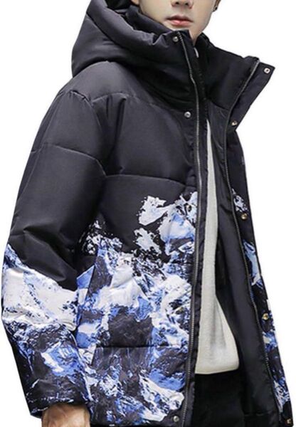 新品 XLサイズ 氷山黒 ダウンジャケット メンズ 冬 ダックダウン95%