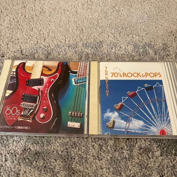 70s ロック&ポップスベスト 、60sエレキサウンドカラオケ集(オムニバス)2枚セット