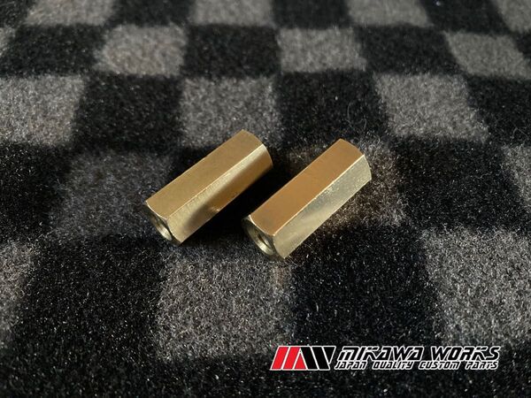 真鍮 マフラー フランジ 高ナット M6 25mm 2個セット 検 モンキー エイプ カブ ダックス シャリー 単気筒 補修用に