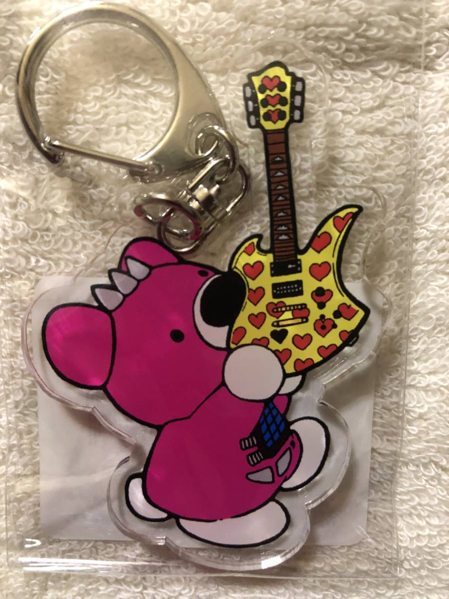 hide Guitar & Pick Acrylic Plate Keychain YELLOW HEART X
