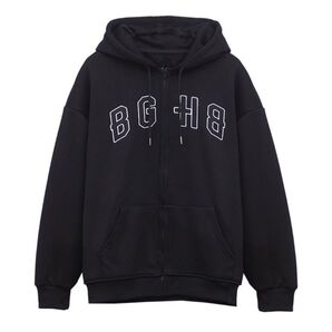 BAGARCH バガーチBGH8 フロントジッパー付き黒パーカー