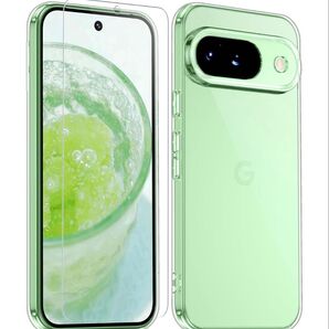 Google Pixel9 ケース クリア 耐衝撃 ガラスフィルム付 ストラップホール付 透明 Pixel 9 RemStore