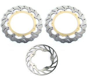 BMW S1000RR S1000R 2 piece front wave brake disk rotor left right set rear rotor Gold 