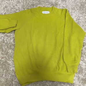 CURLY&Co. カーリー クルーネックニット 畦編み ウール イエロー 1