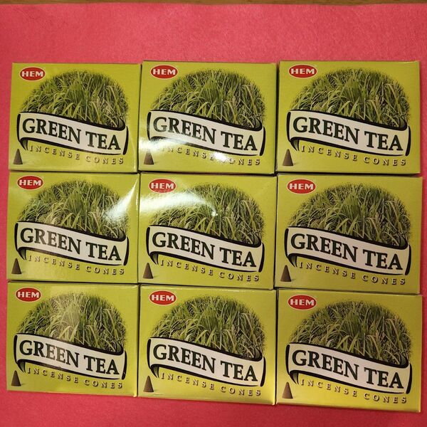 インドお香 落ち着く優しい香りのGREEN TEA コーン 9こセット