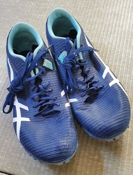 ASICS 陸上スパイクシューズ ネイビー/ターコイズ