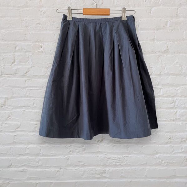 SLOBE IENA スローブイエナ 紺 膝丈 フレアスカート 美品 スカート ボトムス 婦人服【ワンサイズ】