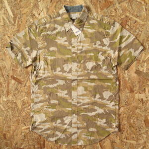 新品☆本物 J.CREW S/S CAMO SHIRT Sサイズ ジェイクルー カモ柄 半袖シャツ USA限定モデル 迷彩 NY購入