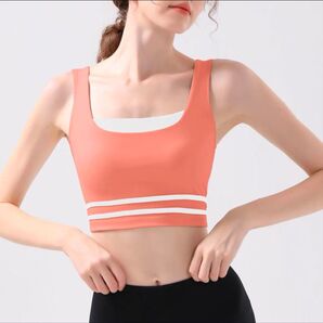 【即日発送】洗濯してもずれない カップ付きスポーツブラ ヨガウェア ピラティストップス ブラトップ ピンク S M Lサイズ
