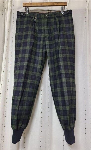 【美品】GTA サイドアジャスター 1p ジョガーパンツ 緑×紺 50 秋冬