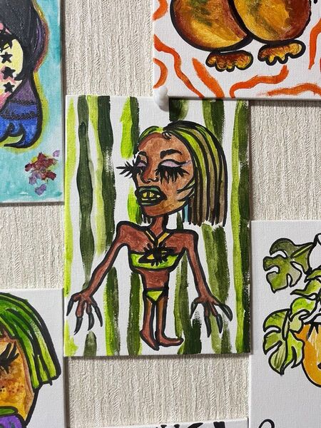 インテリア オリジナル アート 現代アート ハワイアン アロハ ヤシの木 オーガニック アメリカン 沖縄 絵 ストリート