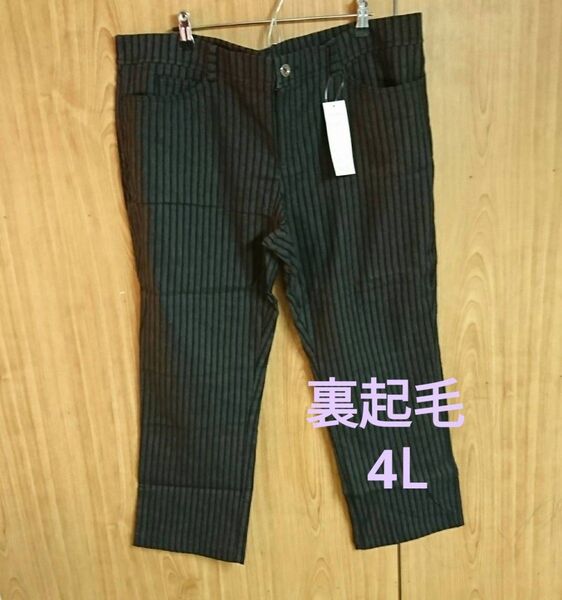 未使用 裏起毛 4L ストライプ 大きいサイズ パンツ