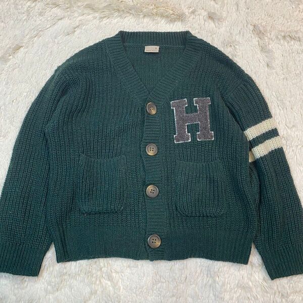 petit main 【M】 プティマイン カーディガン H 100〜110cm グリーン 緑 キッズ 子ども服