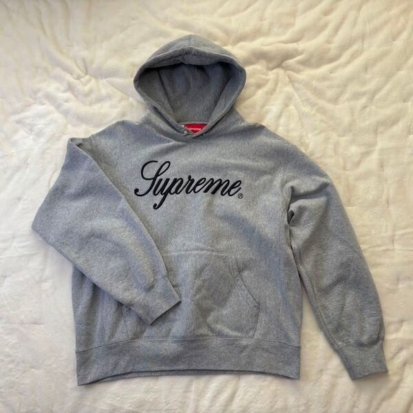 Supreme raised script hooded sweatshirt