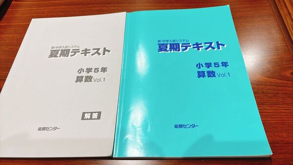 能開センター 新・中学入試テキスト夏期テキスト 小学5年 算数 解答付き