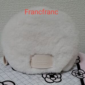 新品Francfrancファーラウンドポーチ