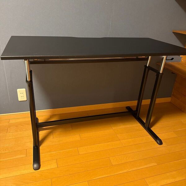 昇降式ゲーミングデスク 電源タップ収納付き ヘッドホンフック CYBER-GROUND パソコンデスク オフィスデスク テレワーク