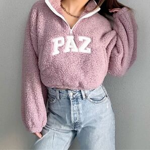【GYDA】PAZハーフZIPボアショートトップス