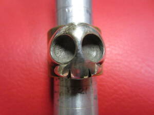  brass +silver Skull * ring * ring *19 number * hand made 