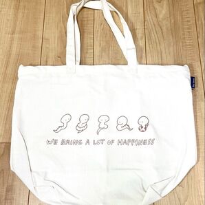 新品 ヘビ イラスト ジッパー付き 大きめ トートバッグ エコバッグ ブルーブルーエ 福袋