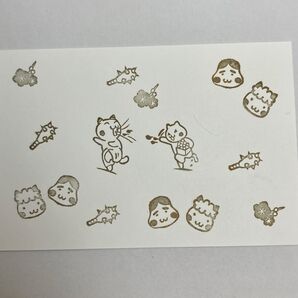 消しゴムはんこ ねこ 節分豆まき 大小スタンプ6個セット
