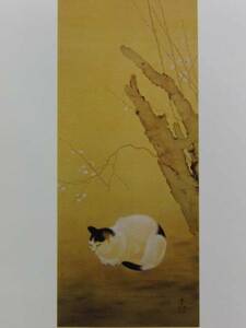 Art hand Auction 菱田 春草, 猫梅, 希少な額装用画集画, 新品高級額･額装付, 状態良好, 送料込み, gao, 絵画, 油彩, 動物画