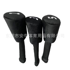 ゴルフクラブカバーセット 3個セット 新品 ブラック ヘッドカバー 番号付 カバー スポーツ