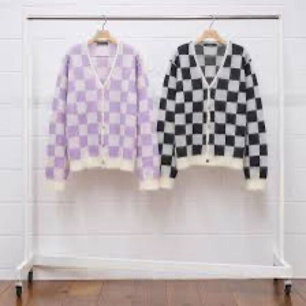 UNUSED アンユーズド チェックカーディガン モヘア 秋冬 長袖 セーター L ユニセックス