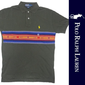 新品 POLO RALPH LAUREN NAVAHO S/S POLO-SHIRT ポロ ラルフローレン ナバホ柄 半袖 ポロシャツ オリーブ ポニー コットン S 正規品