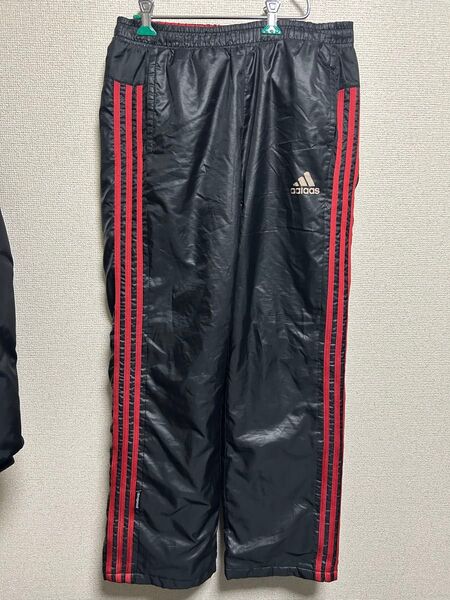 adidas ナイロンパンツ アディダス ブラック ラインパンツ