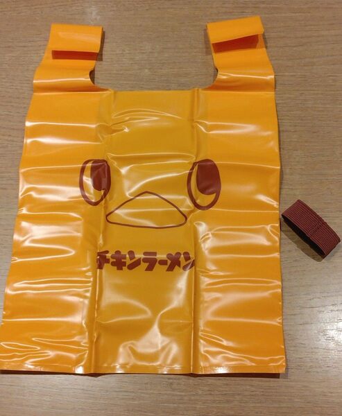《新品》チキンラーメン ひよこちゃん 折りたたみ エコバッグ 25×29×13㎝ オレンジ c30/120