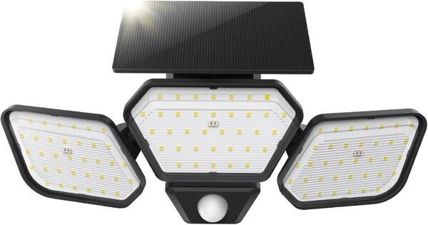 ソーラーライト 屋外 防水 センサーライト 108LED 3面発光 人感センサー セキュリティ 防災 防犯ライト 高精度