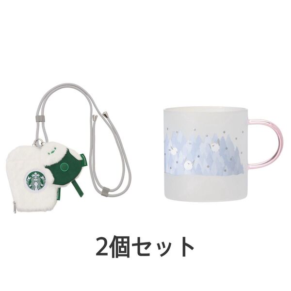 スターバックス ショルダーポーチセットシマエナガ 耐熱グラスマグシマエナガ