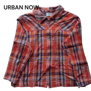URBAN NOW アーバンナウ シャツ 羽織り オレンジ 薄手