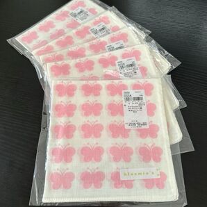 新品 ブルーミーズ プリントハンカチ ちょうちょ 5枚セット ピンク
